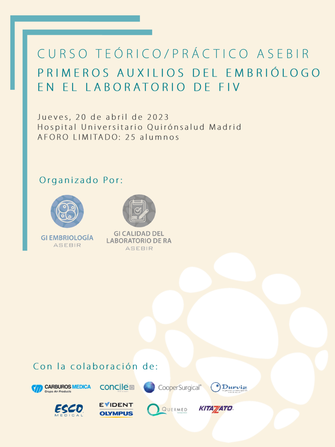 Primeros auxilios del embriólogo en el laboratorio de FIV